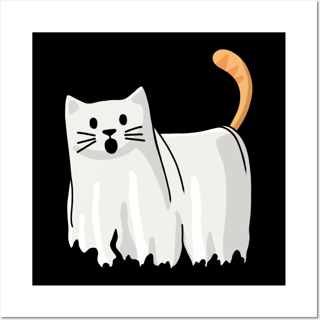 Ghost Cat Costume Wall Art by Doodlecats 